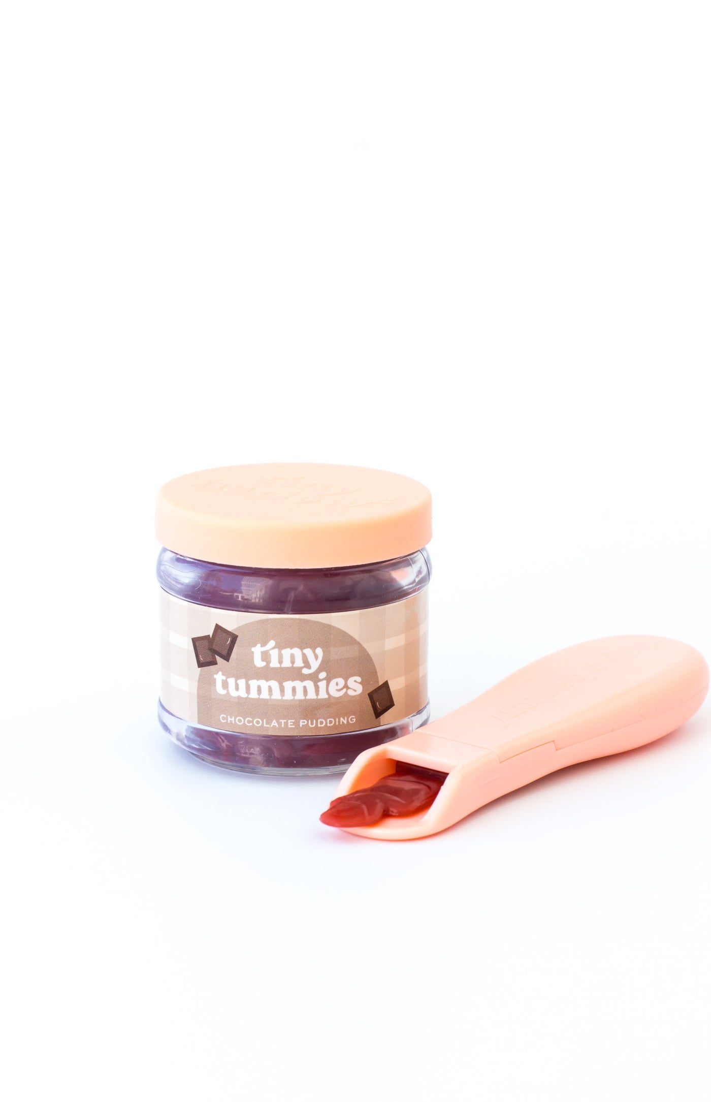 Tiny Tummies Chocolate Pudding Food Jar and Spoon Set