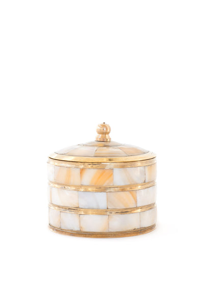 A la Collection Mother of Pearl Brass Box Gathered Home