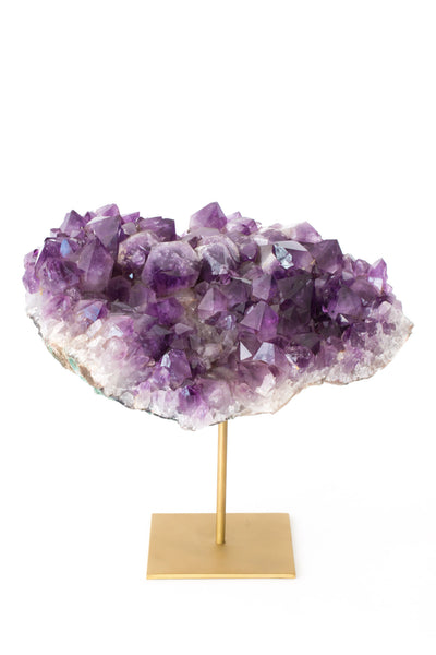 Amethyst on Forged Brass Display Stand