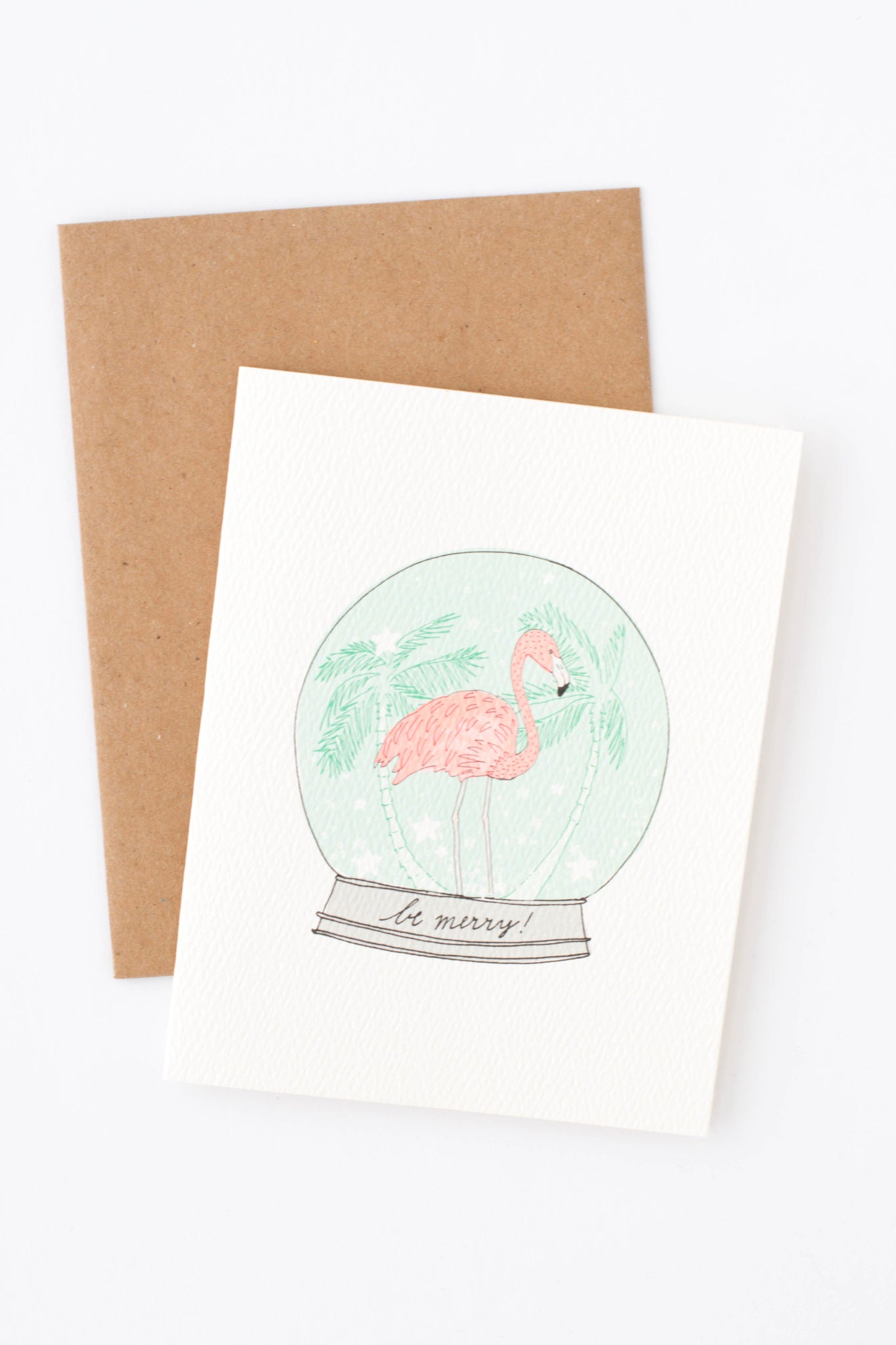 Be Merry Flamingo Card