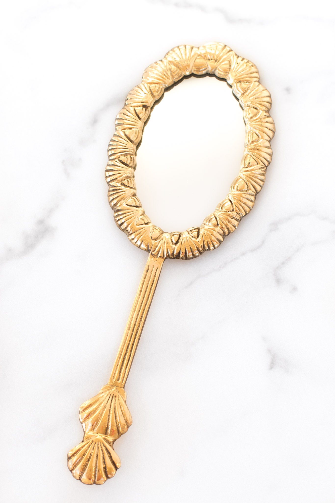 A la Collection Brass Shell Hand Mirror Gathered Home