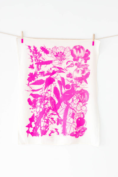Enchanted-Forest-Tea-Towel-Neon-Pink
