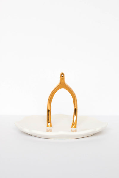 Golden Wishbone Ring Dish