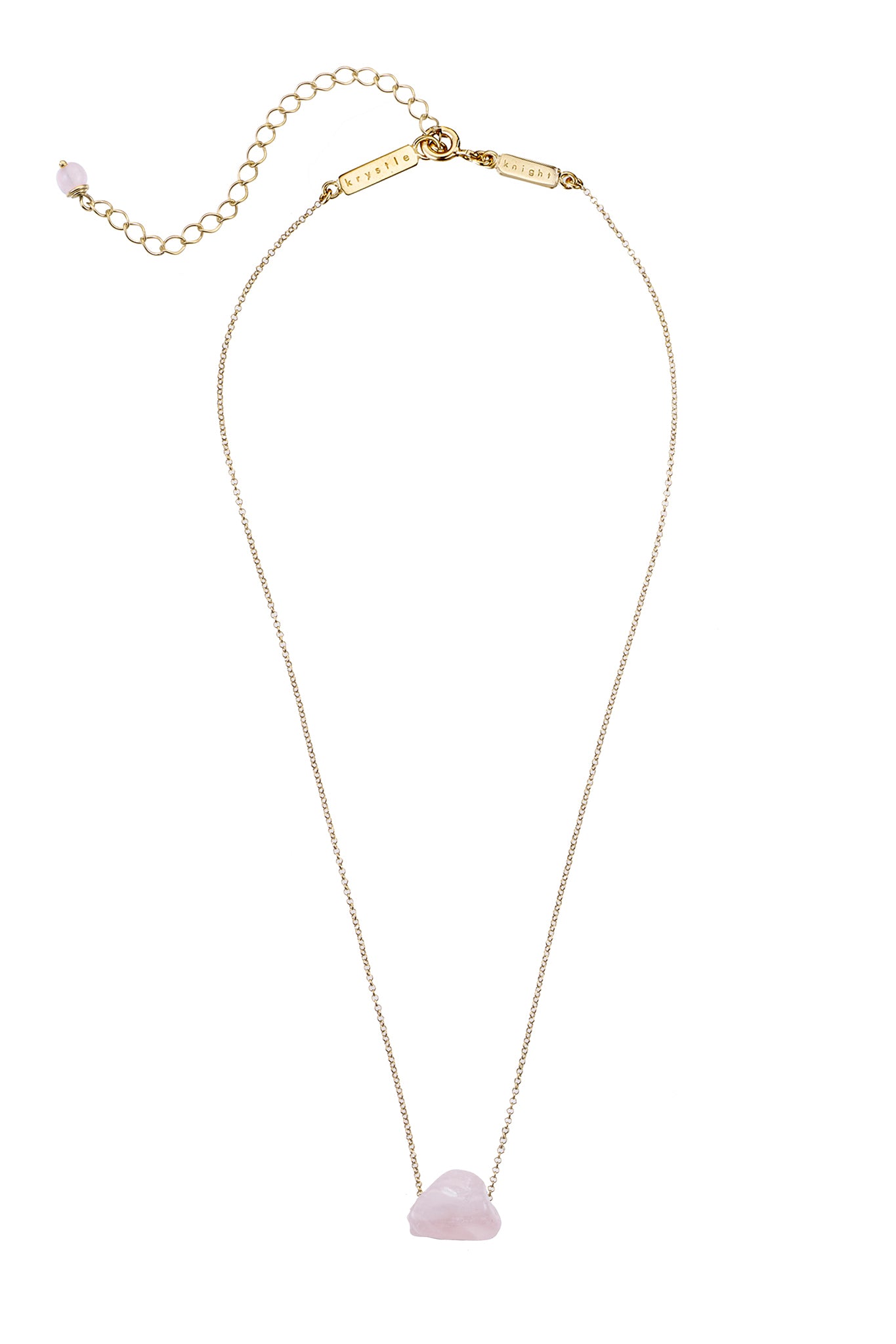 Krystle-Knight-Jewelry-Raw-Energy-Rose-Quartz-Necklace -Gold